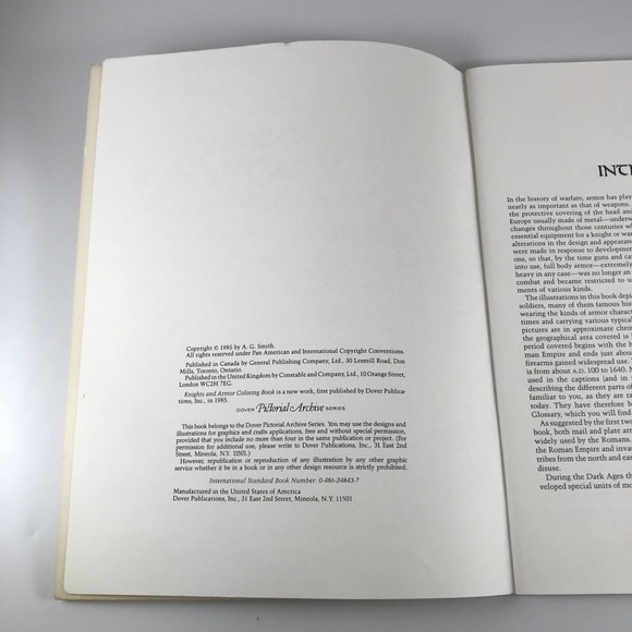 Knights and Armor Coloring Book Dover Fashion 0486248437 Paperback by A G Smith - Picture 4 of 5